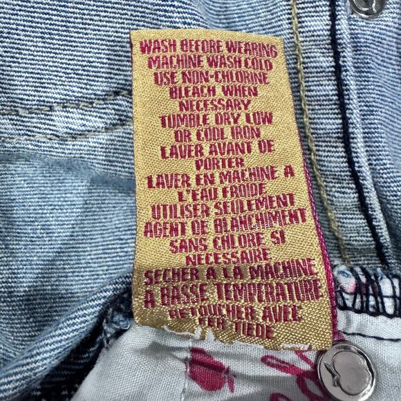 Apple Bottoms Capri Jeans Light Wash Women’s 14 Embroidered Y2K Denim - Picture 9 of 12